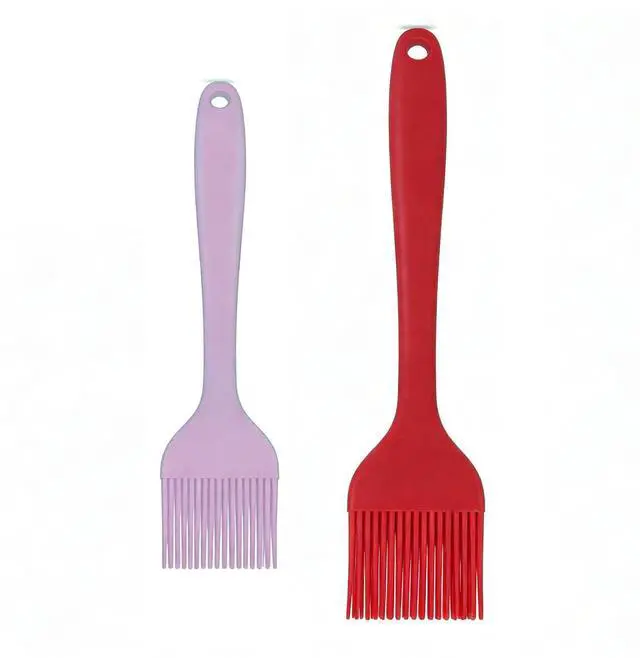 Main image of 2 Pack Silicone Basting Brush for Cooking & Baking, High Heat Resistant Pastry Brush for BBQ Grilling, Marinating, Oil Spreading Food Grade, Dishwasher Safe Kitchen Gadgets (Red & Purple)