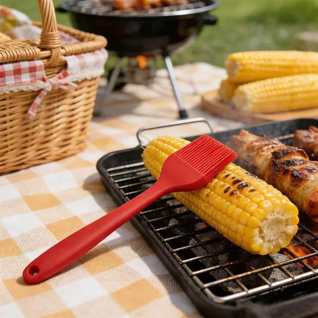 Alt view image 2 of 7 - 2 Pack Silicone Basting Brush for Cooking & Baking, High Heat Resistant Pastry Brush for BBQ Grilling, Marinating, Oil Spreading Food Grade, Dishwasher Safe Kitchen Gadgets (Red & Purple)