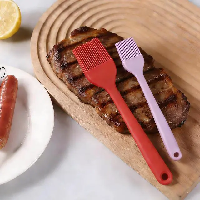 Alt view image 5 of 7 - 2 Pack Silicone Basting Brush for Cooking & Baking, High Heat Resistant Pastry Brush for BBQ Grilling, Marinating, Oil Spreading Food Grade, Dishwasher Safe Kitchen Gadgets (Red & Purple)