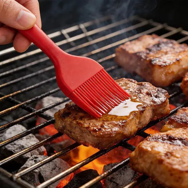 Alt view image 7 of 7 - 2 Pack Silicone Basting Brush for Cooking & Baking, High Heat Resistant Pastry Brush for BBQ Grilling, Marinating, Oil Spreading Food Grade, Dishwasher Safe Kitchen Gadgets (Red & Purple)