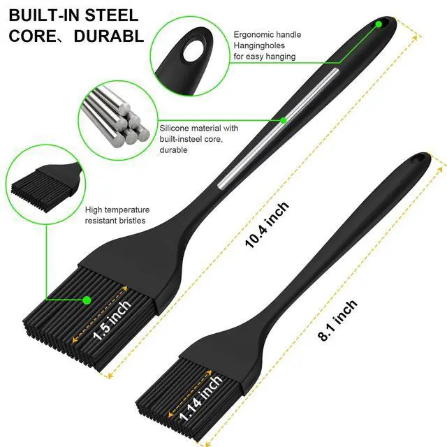 Alt view image 2 of 7 - Silicone Basting Pastry Brush, Heat Resistant Cooking Brush for Oil and Sauce. BPA Free and Dishwasher Safe (2 Pcs).