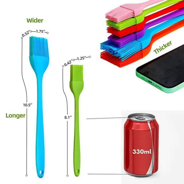 Alt view image 3 of 7 - 6 PCS Silicone Basting Brush, Upgrade Pastry Brush,Heat Resistant Silicone Brushes, Premium Cooking Brush for Sauce Marinade Meat Glazing, Oil Brush for BBQ Kitchen Cooking Baking and Grilling