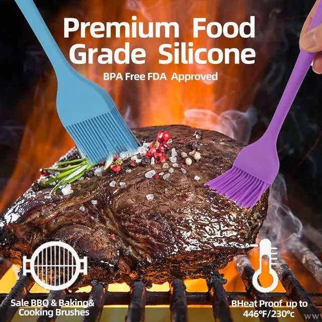 Alt view image 4 of 7 - 6 PCS Silicone Basting Brush, Upgrade Pastry Brush,Heat Resistant Silicone Brushes, Premium Cooking Brush for Sauce Marinade Meat Glazing, Oil Brush for BBQ Kitchen Cooking Baking and Grilling