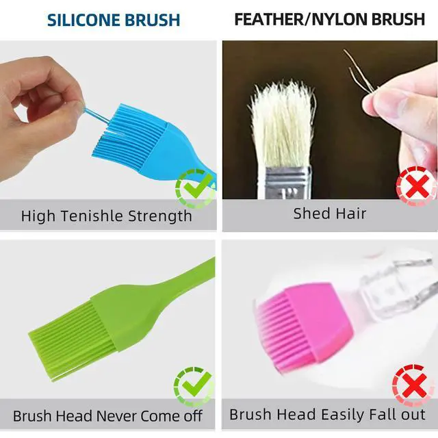 Alt view image 6 of 7 - 6 PCS Silicone Basting Brush, Upgrade Pastry Brush,Heat Resistant Silicone Brushes, Premium Cooking Brush for Sauce Marinade Meat Glazing, Oil Brush for BBQ Kitchen Cooking Baking and Grilling