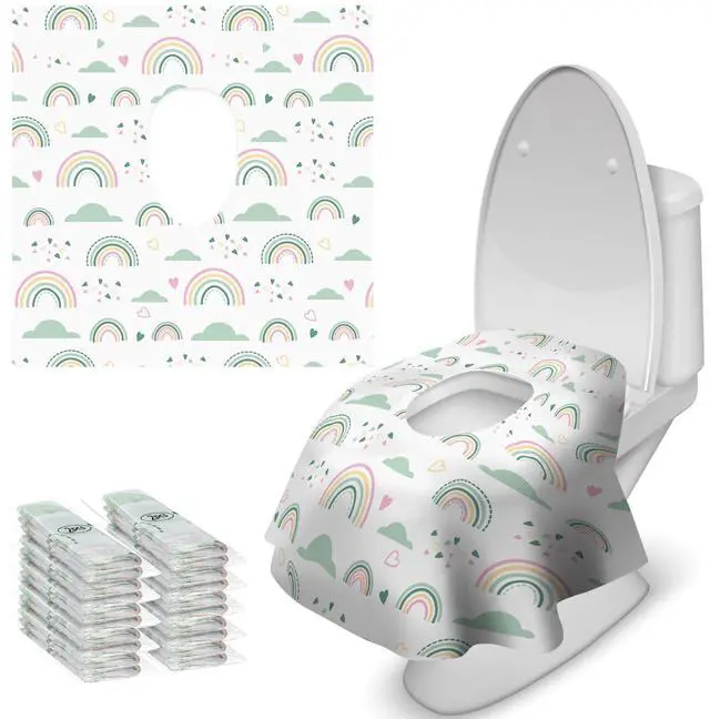 Main image of 20 Pcs Toilet Seat Covers Disposable for Toddlers & Adults, Extra Large Waterproof, Portable Package for Travel, Kids Potty Training