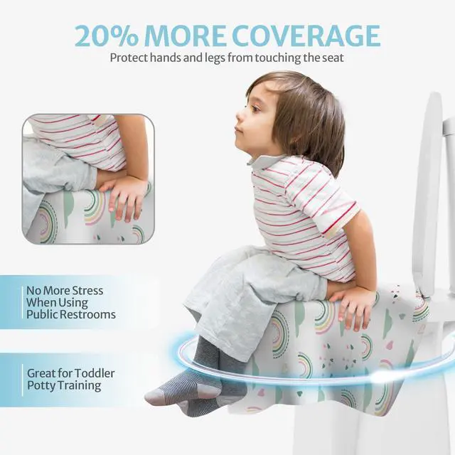 Alt view image 3 of 7 - 20 Pcs Toilet Seat Covers Disposable for Toddlers & Adults, Extra Large Waterproof, Portable Package for Travel, Kids Potty Training