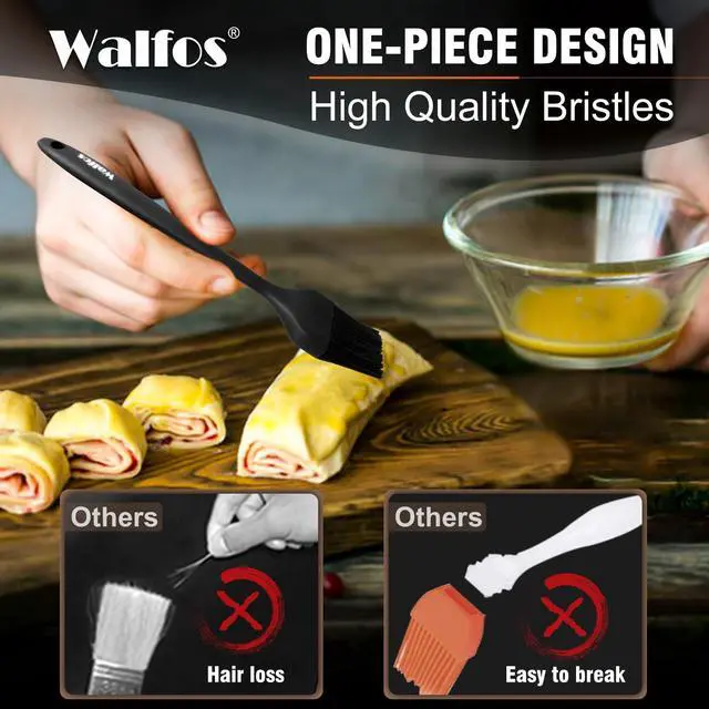 Alt view image 2 of 6 - 600°F Heat Resistant Silicone Basting Brushes BPA Free Pastry Brush, Spread Oil Butter Sauce for BBQ Grill Baking Kitchen Cooking, Dishwasher Safe (2 SIZE)