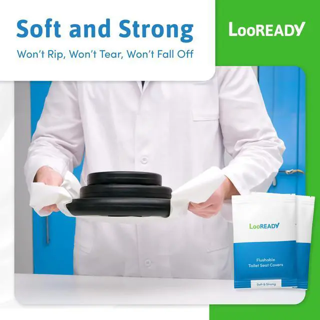 Alt view image 5 of 7 - Toilet Seat Covers Disposable Flushable - Regular Size (16x19) - Travel Size Individually Wrapped, Soft & Strong, Pocket Size, for Public Restrooms at the Office, for Commuters or Holiday (10 Pack)