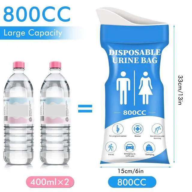 Alt view image 4 of 7 - Disposable Urine Bags for Women/Men, 12 Pack for Travel, Camping, Car Trip