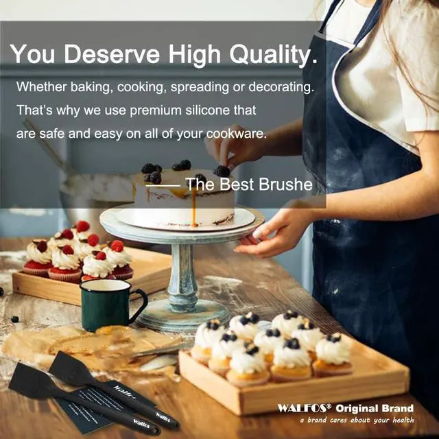 Alt view image 6 of 6 - 600°F Heat Resistant Silicone Basting Brushes BPA Free Pastry Brush, Spread Oil Butter Sauce for BBQ Grill Baking Kitchen Cooking, Dishwasher Safe (2 SIZE)