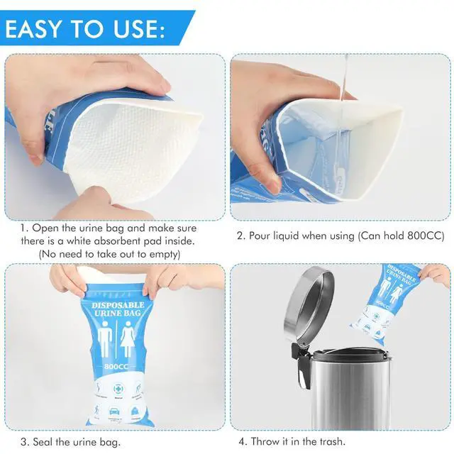 Alt view image 6 of 7 - Disposable Urine Bags for Women/Men, 12 Pack for Travel, Camping, Car Trip
