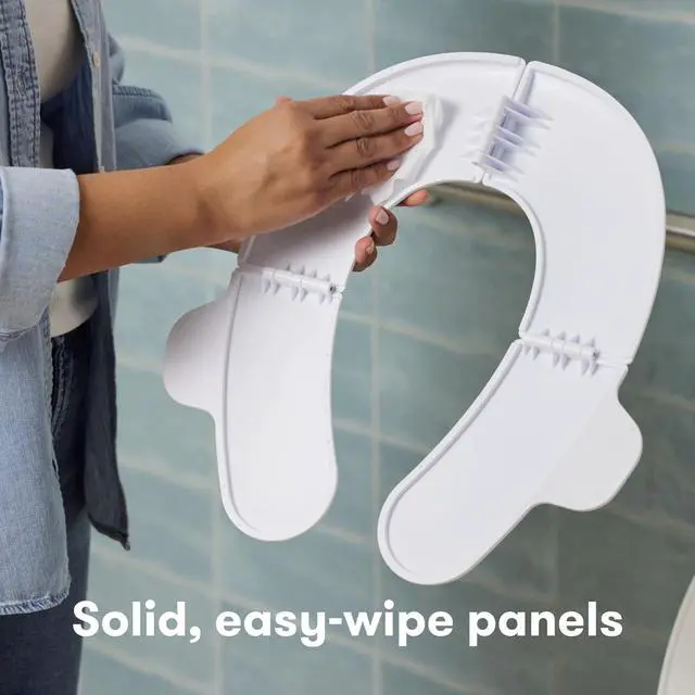 Alt view image 5 of 6 - Baby Fold-and-Go Portable Potty Seat for Toilet, Foldable Travel Potty Seat for Toddler, Fits Round & Oval Toilets, Non-Slip Base, Handles, Includes Free Travel Bag