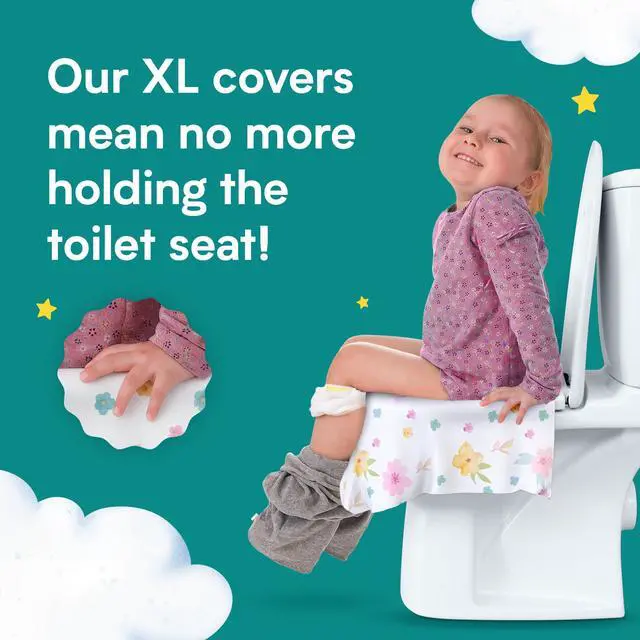 Alt view image 4 of 7 - 20 Pack Extra Large Disposable Toilet Seat Cover (Floral) Toddler Toilet Covers for Full Coverage On Toilet or Potty Ideal Travel Toilet Seat Covers for Kids and Adults