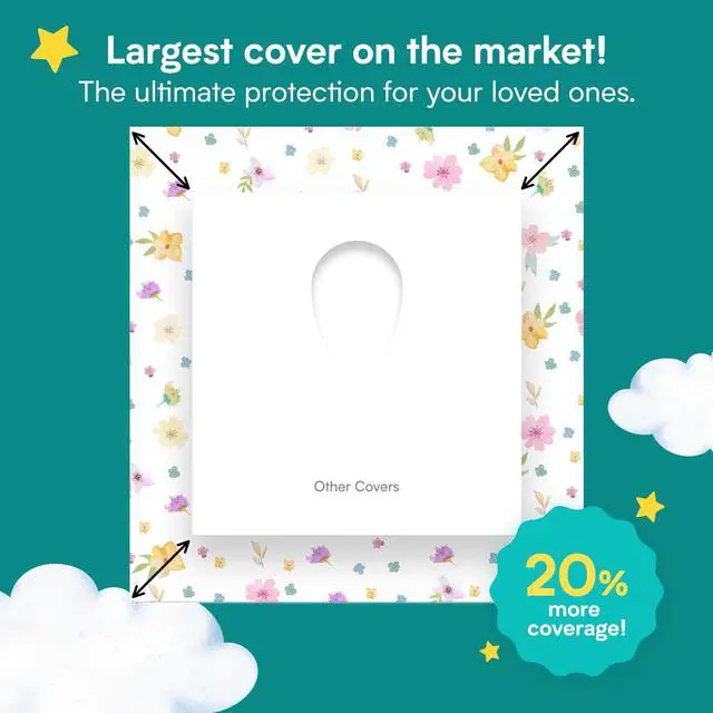 Alt view image 3 of 7 - 20 Pack Extra Large Disposable Toilet Seat Cover (Floral) Toddler Toilet Covers for Full Coverage On Toilet or Potty Ideal Travel Toilet Seat Covers for Kids and Adults