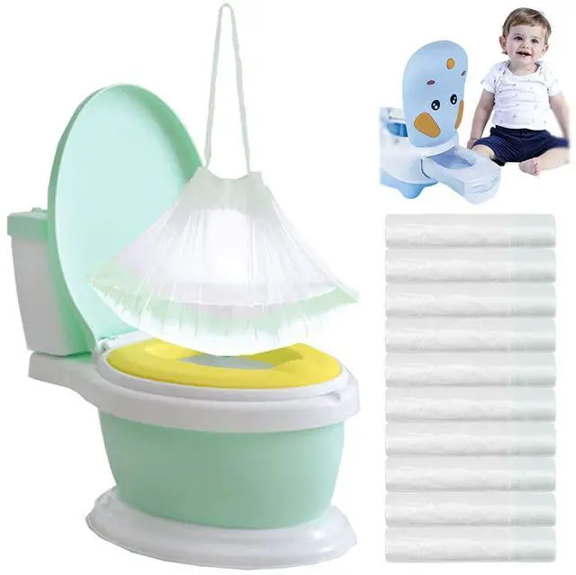 Main image of 100 Pack Potty Chair Liners Disposable,Drawstring Training Toilet Seat Liner Bags Cleaning Bag for Kids Toddlers Outdoors Travel