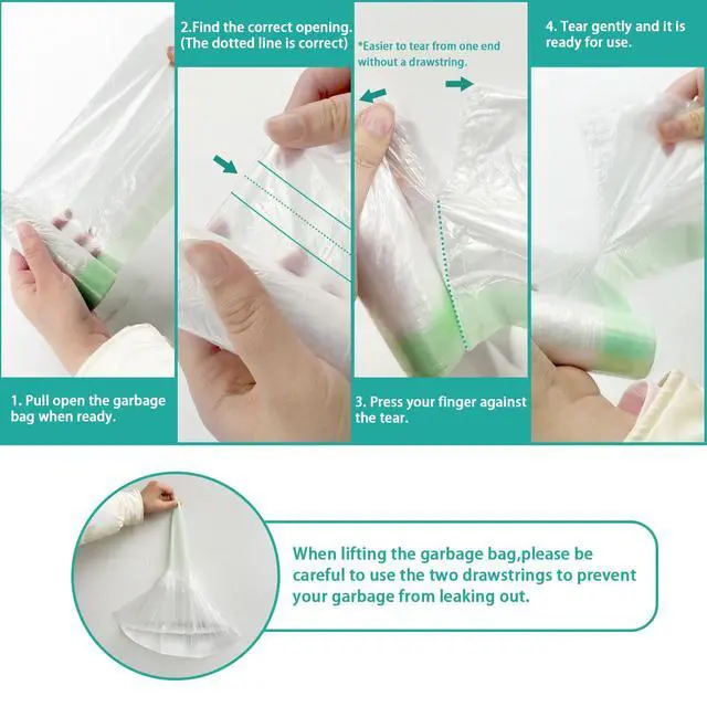 Alt view image 3 of 7 - 100 Pack Potty Chair Liners Disposable,Drawstring Training Toilet Seat Liner Bags Cleaning Bag for Kids Toddlers Outdoors Travel