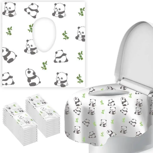 Main image of Upgraded Disposable Toilet Seat Covers (20 Pack) - Waterproof, Cute Panda Print, Travel-Friendly Individual Packs, Suitable for Kids & Adults, Perfect for Toddlers Potty Training in Public Restrooms