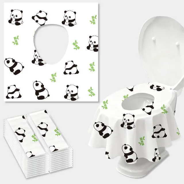 Main image of 20 Pack Toilet Seat Covers Disposable, Waterproof, Ideal for Kids and Adults, Extra Large, Individually Wrapped, Toddlers Potty Training in Public Restrooms, Airplane, Trip - Panda Designs