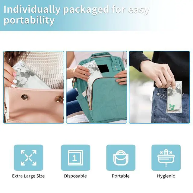 Alt view image 6 of 7 - 20 Pack Toilet Seat Covers Disposable, Waterproof, Ideal for Kids and Adults, Extra Large, Individually Wrapped, Toddlers Potty Training in Public Restrooms, Airplane, Trip - Panda Designs