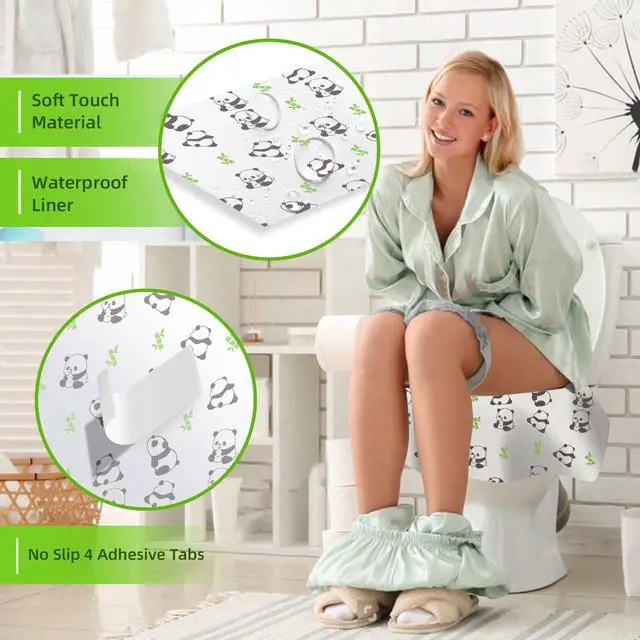 Alt view image 4 of 7 - Upgraded Disposable Toilet Seat Covers (20 Pack) - Waterproof, Cute Panda Print, Travel-Friendly Individual Packs, Suitable for Kids & Adults, Perfect for Toddlers Potty Training in Public Restrooms
