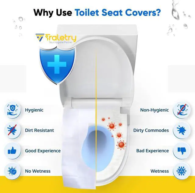 Alt view image 5 of 7 - Toilet Seat Covers Disposable Flushable Travel Pack of 50, XL Biodegradable Paper Toilet Seat Covers for Adults & Kids, Public Restroom, Airplane & Camping Travel Essentials