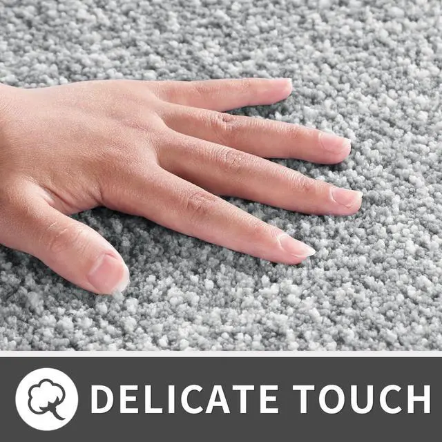 Alt view image 3 of 7 - Toilet Rugs U Shaped Washable, Soft Absorbent Microfiber Bathroom Rugs, Non Slip Quick Drying Shaggy Bath Mat,Contour Bathroom Mats for Toilet Base, Home Essentials,24x20,Grey and White
