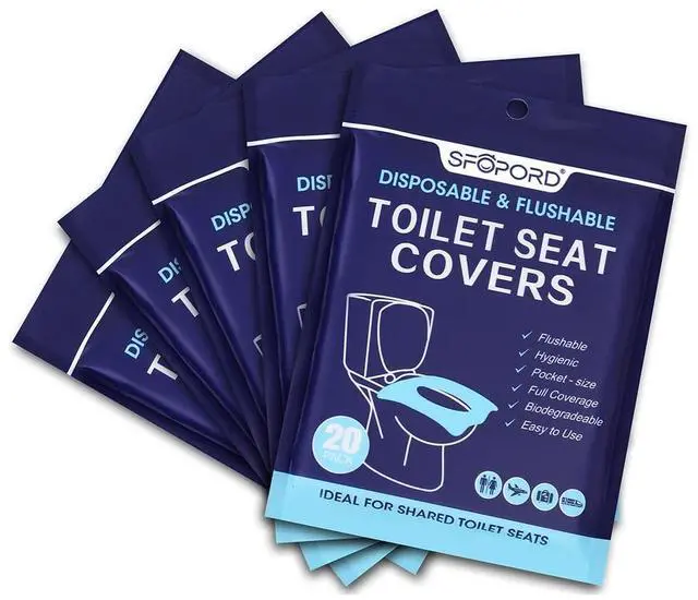 Main image of XL 100PCS Toilet Seat Covers Disposable - Flushable Paper Toilet Seat Cover is Travel Accessories, Travel Essentials for Public Restrooms, Airplane, Campin