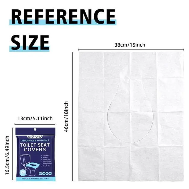 Alt view image 2 of 6 - XL 100PCS Toilet Seat Covers Disposable - Flushable Paper Toilet Seat Cover is Travel Accessories, Travel Essentials for Public Restrooms, Airplane, Campin