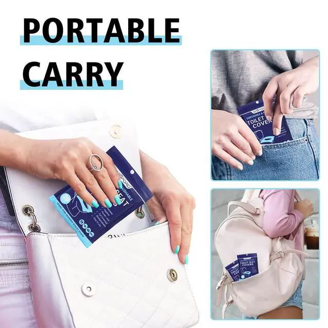 Alt view image 3 of 6 - XL 100PCS Toilet Seat Covers Disposable - Flushable Paper Toilet Seat Cover is Travel Accessories, Travel Essentials for Public Restrooms, Airplane, Campin