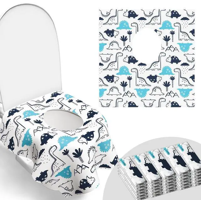 Main image of 30 Pack Toilet Seat Covers Disposable, Large Waterproof Potty Covers for Toddlers, Kids, and Adults, Individually Wrapped for Travel, Toddler Potty Training for Public Restroom, Airplane, Trip