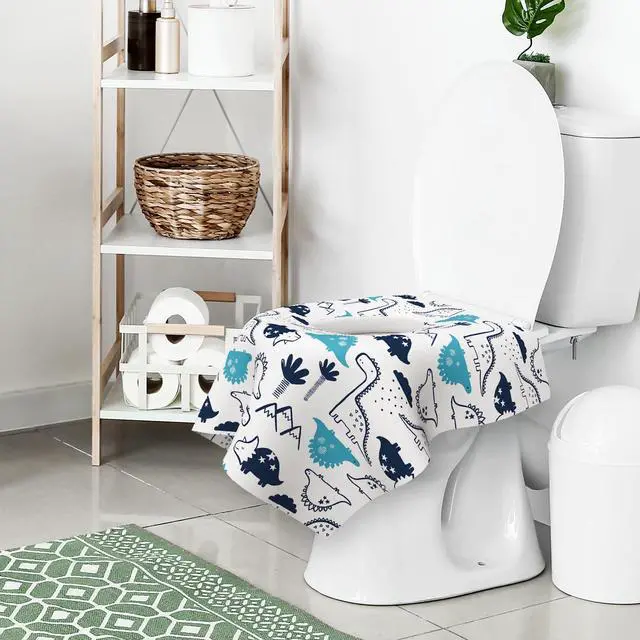 Alt view image 7 of 7 - 30 Pack Toilet Seat Covers Disposable, Large Waterproof Potty Covers for Toddlers, Kids, and Adults, Individually Wrapped for Travel, Toddler Potty Training for Public Restroom, Airplane, Trip