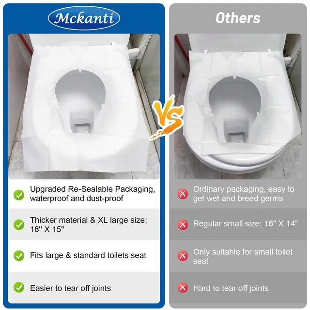 Alt view image 4 of 7 - Toilet Seat Covers Disposable - 60 Pack XL Flushable Paper Toilet Seat Covers for Adults Kids Potty Training, Biodegradable Travel Essential Accessories for Public Restrooms Airplane Camping