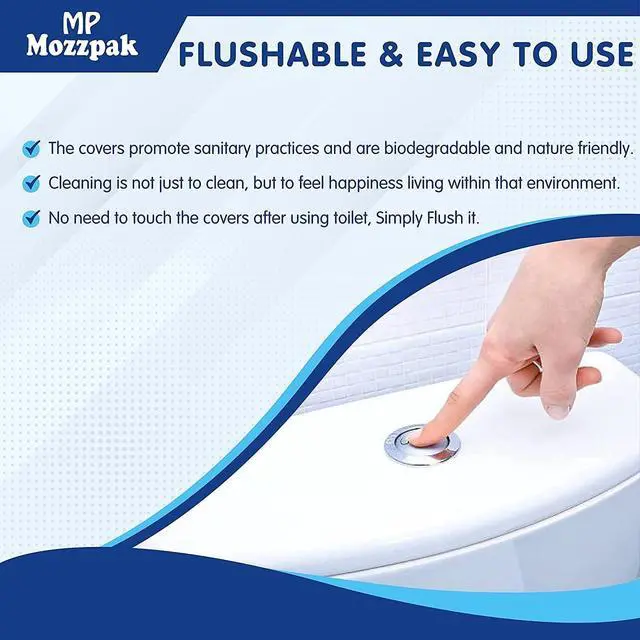 Alt view image 4 of 7 - Toilet Seat Covers Disposable (60 Pack) - XL Flushable Disposable Toilet Seat Cover for Kids Potty Training, Adults - 100% Biodegradable - Travel Essential Accessories for Airplane, Camping