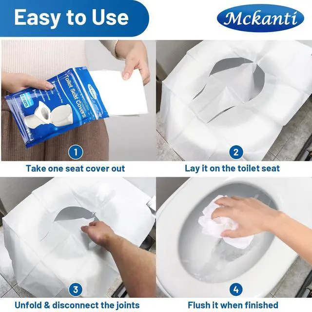 Alt view image 6 of 7 - Toilet Seat Covers Disposable - 60 Pack XL Flushable Paper Toilet Seat Covers for Adults Kids Potty Training, Biodegradable Travel Essential Accessories for Public Restrooms Airplane Camping