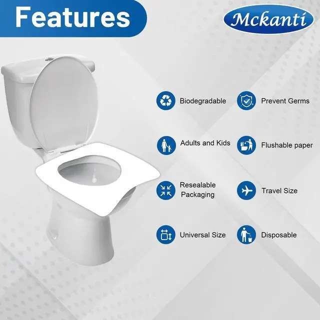 Alt view image 7 of 7 - Toilet Seat Covers Disposable - 60 Pack XL Flushable Paper Toilet Seat Covers for Adults Kids Potty Training, Biodegradable Travel Essential Accessories for Public Restrooms Airplane Camping