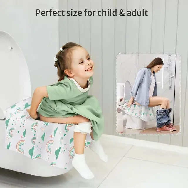 Alt view image 5 of 7 - 30 Pcs Toilet Seat Covers Disposable for Toddlers & Adults, Extra Large Waterproof, Portable Package for Travel, Kids Potty Training