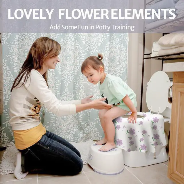 Alt view image 6 of 7 - 30 Pcs Toilet Seat Covers Disposable for Toddlers & Adults, Extra Large Waterproof, Portable Package for Travel, Kids Potty Training(Purple Flowers)