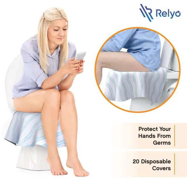Alt view image 3 of 7 - Disposable Toilet Seat Cover for Travel 20 Pack with Covers Wrapped in Sets of 2, Non-Flushable Liners, Fits Most Seats Kids, Toddlers, Adults (Waves, 20)