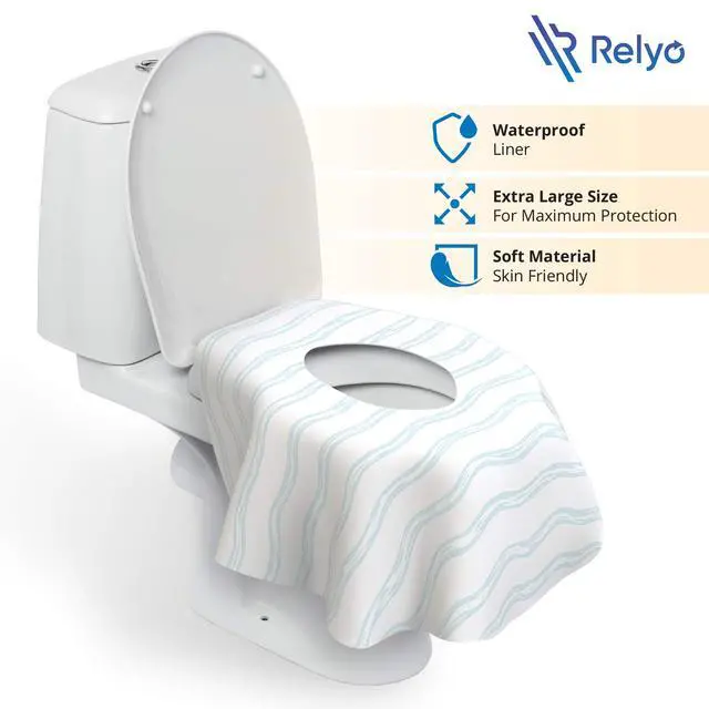 Alt view image 2 of 7 - Disposable Toilet Seat Cover for Travel 20 Pack with Covers Wrapped in Sets of 2, Non-Flushable Liners, Fits Most Seats Kids, Toddlers, Adults (Waves, 20)