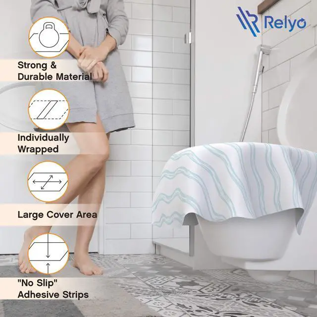 Alt view image 5 of 7 - Disposable Toilet Seat Cover for Travel 20 Pack with Covers Wrapped in Sets of 2, Non-Flushable Liners, Fits Most Seats Kids, Toddlers, Adults (Waves, 20)