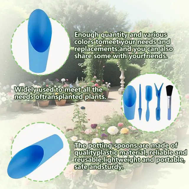 Alt view image 3 of 7 - 5 Pcs Mini Garden Tool Set Hand Tools Succulent Tools Transplanting Tools Set Succulent Care Plastic Kit Bonsai Potting Soil Indoor for Succulent Miniature Plant Gardening for Flower Planting