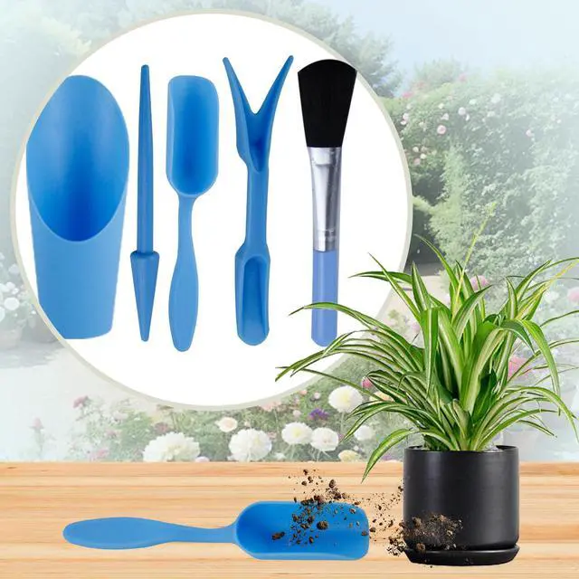 Alt view image 7 of 7 - 5 Pcs Mini Garden Tool Set Hand Tools Succulent Tools Transplanting Tools Set Succulent Care Plastic Kit Bonsai Potting Soil Indoor for Succulent Miniature Plant Gardening for Flower Planting