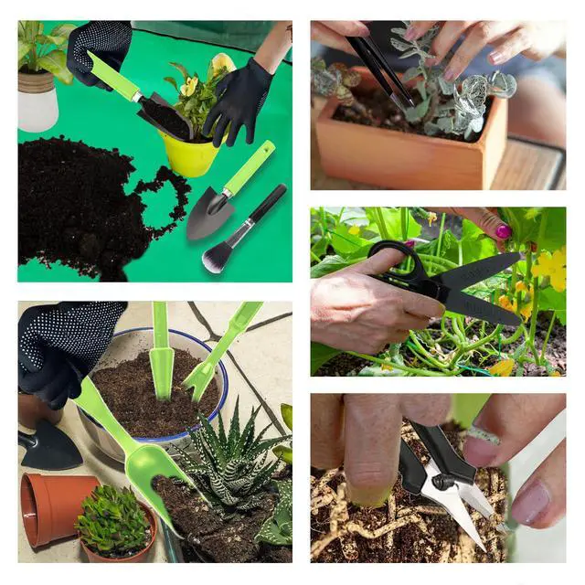 Alt view image 6 of 7 - Plant Repotting Mat for Garden, 2 PCS Waterproof Potting Mats, Foldable Indoor Plant Mat, Portable Mini Garden Tool Set, 12 PCS Succulent Garden Tool Set,Square Garden Potting Tray,Gifts for Women
