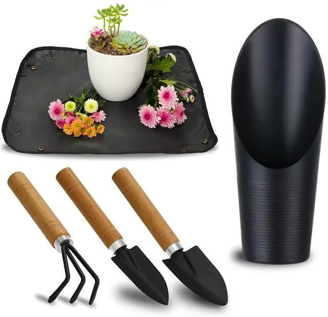 Main image of 5Pcs Succulent Tools, Mini Garden Tools,Plant Potting Mat as Plant Accessories,Succulent Gardending Hand Tools Kit for Seedling Soil,Caring Succulent,etc,Gifts for Womans Gardening work(No Flowerpot)