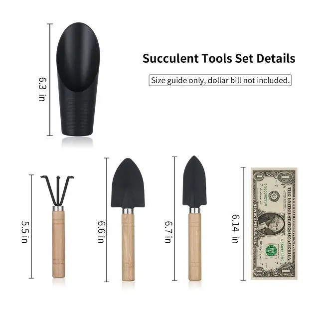 Alt view image 2 of 7 - 5Pcs Succulent Tools, Mini Garden Tools,Plant Potting Mat as Plant Accessories,Succulent Gardending Hand Tools Kit for Seedling Soil,Caring Succulent,etc,Gifts for Womans Gardening work(No Flowerpot)