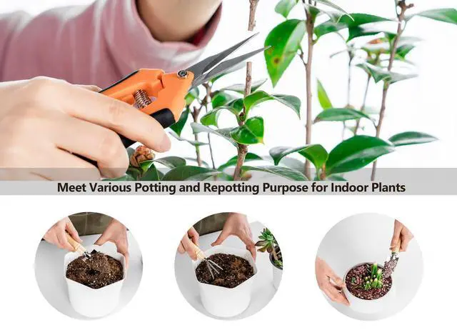 Alt view image 2 of 6 - Plant Repotting Mat, 5Pcs Succulent Tools Mini Garden Small Gardening Tools Indoor, Pruning Shear Gardening Scissor, Hand kit for Bonsai, Cactus, Fairy, Houseplant Transplanting, Seedling