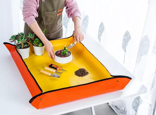 Alt view image 4 of 6 - Plant Repotting Mat, 5Pcs Succulent Tools Mini Garden Small Gardening Tools Indoor, Pruning Shear Gardening Scissor, Hand kit for Bonsai, Cactus, Fairy, Houseplant Transplanting, Seedling