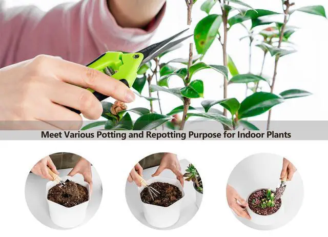 Alt view image 2 of 6 - Plant Repotting Mat, 5Pcs Succulent Tools Mini Garden Small Gardening Tools Indoor, Pruning Shear Gardening Scissor, Hand kit for Bonsai, Cactus, Fairy, Houseplant Transplanting, Seedling