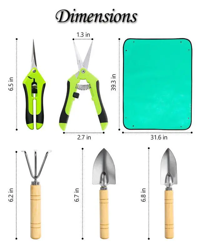 Alt view image 6 of 6 - Plant Repotting Mat, 5Pcs Succulent Tools Mini Garden Small Gardening Tools Indoor, Pruning Shear Gardening Scissor, Hand kit for Bonsai, Cactus, Fairy, Houseplant Transplanting, Seedling
