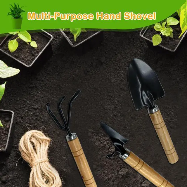 Alt view image 4 of 6 - Small Garden Tools,3 Pcs Mini Garden Tools Set,Include Small Trowel,Mini Shovel and Hand Rake,Heavy Duty Indoor Gardening Plant Tools Set for Succulent,Bonsai,Pot Plants,Potting Tools Kit